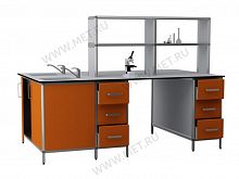 ДМ-2-005-03 Островной лабораторный стол с мойкой