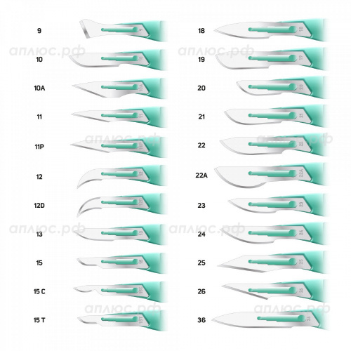 Скальпель однораз. хир. безопасный, нержавеющая сталь, № 9, VOLKMANN  /10