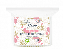 Cotto Fleur classic ватные палочки в ПЭ, 100 шт.