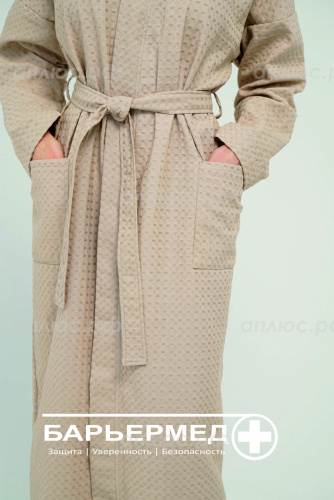 Халат женский, серия "Медик", модель 4 (с запахом), вафельное полотно гладкокрашенное фото 2