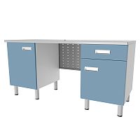 Стол лабораторный с двумя тумбами, дверками и ящиком МЕГИ ForLab СЛ-05-111