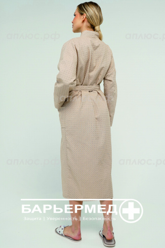 Халат женский, серия "Медик", модель 4 (с запахом), вафельное полотно гладкокрашенное фото 3