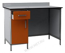 ДМ-2-006-14 Высокий лабораторный стол с тумбой c выдвижным ящиком слева