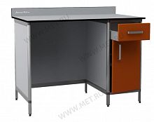 ДМ-2-006-20 Высокий лабораторный стол с тумбой и выдвижным ящиком справа